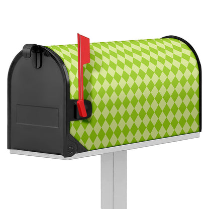 Green Harlequin Pattern Print Mailbox Cover