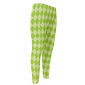 Green Harlequin Pattern Print Men's Compression Pants