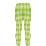 Green Harlequin Pattern Print Men's leggings