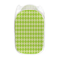 Green Harlequin Pattern Print Mesh Laundry Hamper