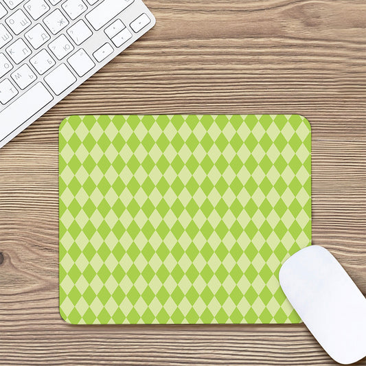 Green Harlequin Pattern Print Mouse Pad