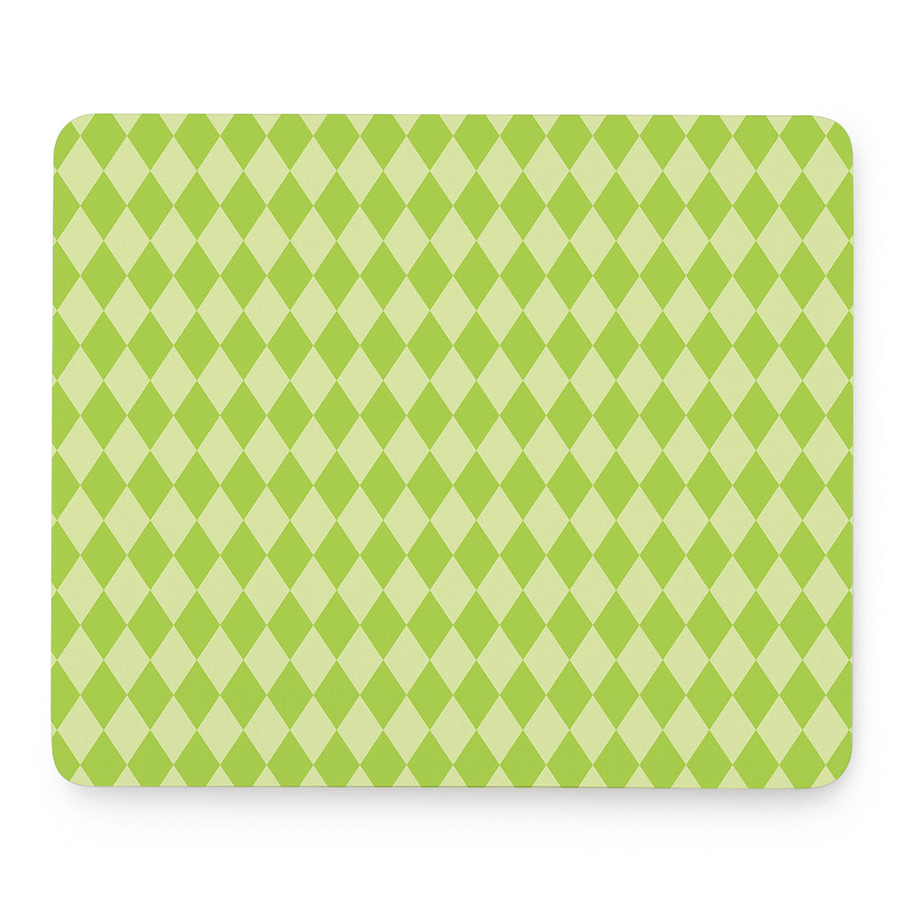 Green Harlequin Pattern Print Mouse Pad