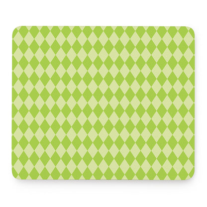 Green Harlequin Pattern Print Mouse Pad