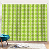 Green Harlequin Pattern Print Pencil Pleat Curtains