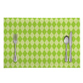 Green Harlequin Pattern Print Placemat