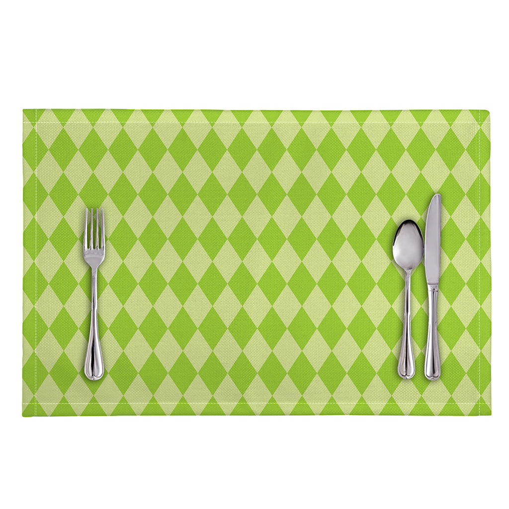 Green Harlequin Pattern Print Placemat