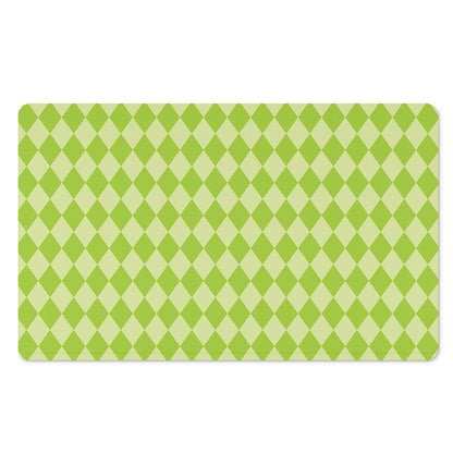 Green Harlequin Pattern Print Polyester Doormat