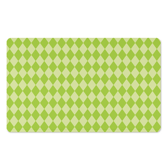 Green Harlequin Pattern Print Polyester Doormat