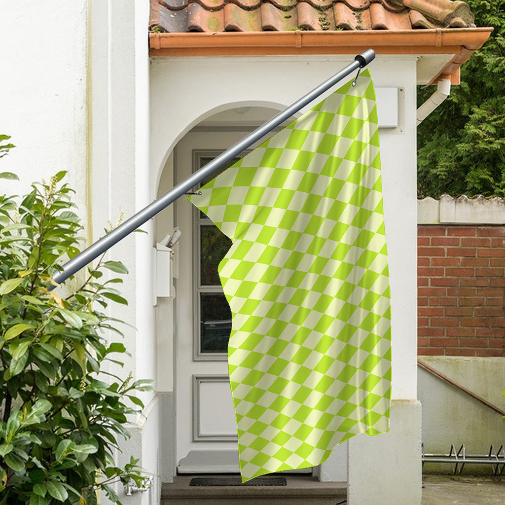 Green Harlequin Pattern Print Polyester Flag