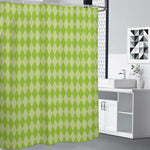 Green Harlequin Pattern Print Premium Shower Curtain