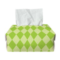 Green Harlequin Pattern Print Rectangle Tissue Box Cover