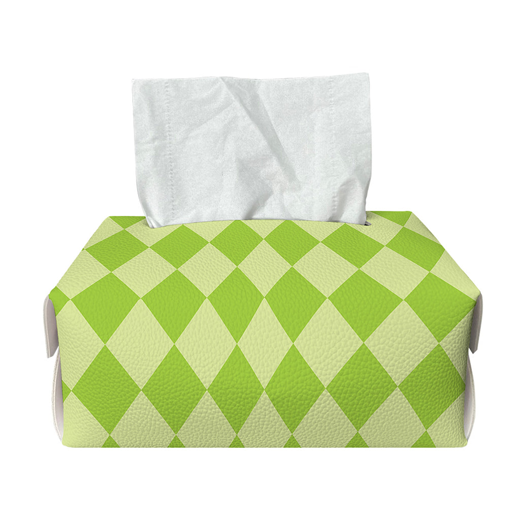 Green Harlequin Pattern Print Rectangle Tissue Box Cover