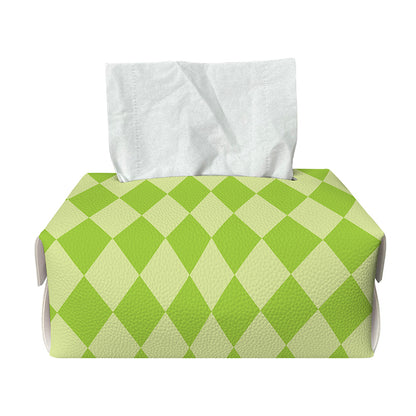 Green Harlequin Pattern Print Rectangle Tissue Box Cover