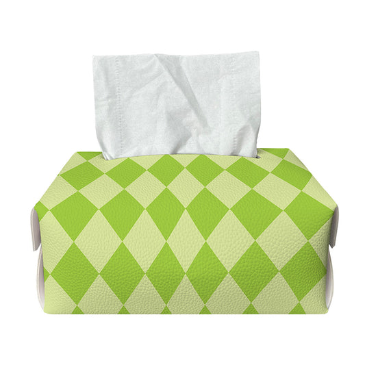 Green Harlequin Pattern Print Rectangle Tissue Box Cover