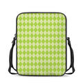 Green Harlequin Pattern Print Rectangular Crossbody Bag