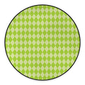 Green Harlequin Pattern Print Round Floor Mat