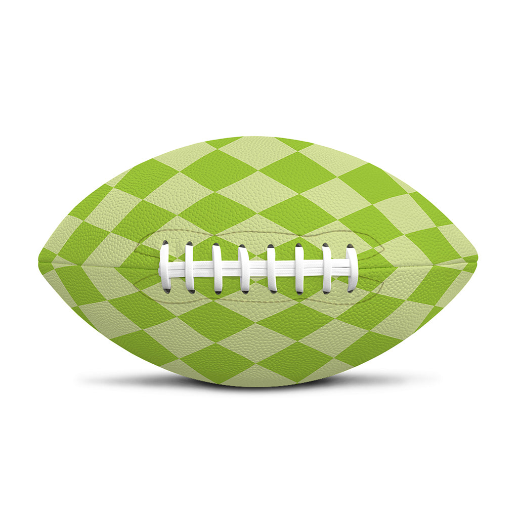 Green Harlequin Pattern Print Rugby Ball