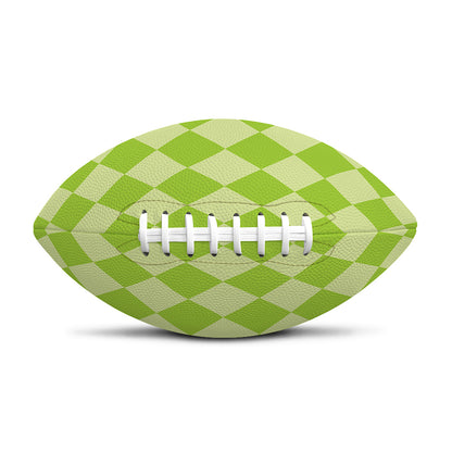 Green Harlequin Pattern Print Rugby Ball