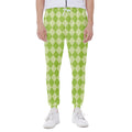 Green Harlequin Pattern Print Joggers
