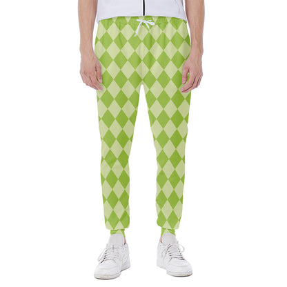 Green Harlequin Pattern Print Scuba Joggers