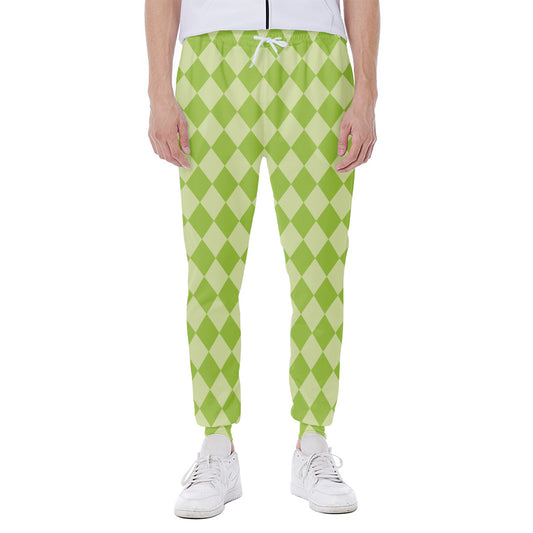 Green Harlequin Pattern Print Scuba Joggers