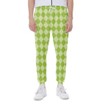 Green Harlequin Pattern Print Scuba Joggers