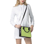 Green Harlequin Pattern Print Shoulder Handbag