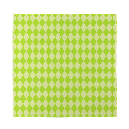 Green Harlequin Pattern Print Silk Bandana