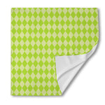 Green Harlequin Pattern Print Silk Bandana