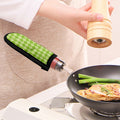 Green Harlequin Pattern Print Skillet Handle Cover