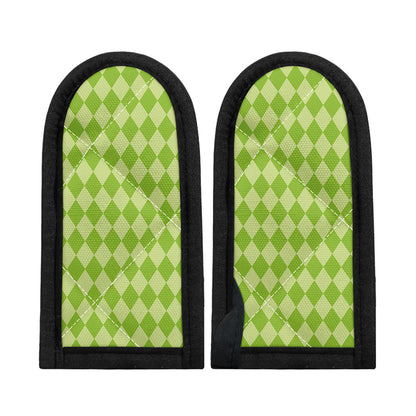 Green Harlequin Pattern Print Skillet Handle Cover
