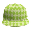 Green Harlequin Pattern Print Snapback Cap