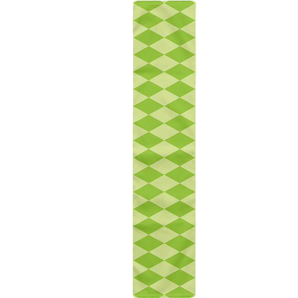 Green Harlequin Pattern Print Table Runner