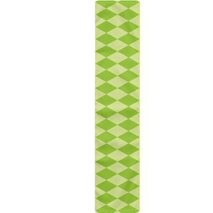 Green Harlequin Pattern Print Table Runner