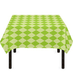Green Harlequin Pattern Print Tablecloth