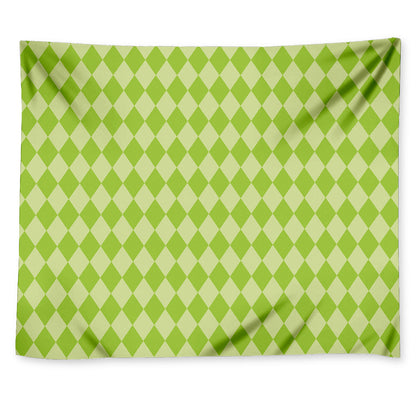 Green Harlequin Pattern Print Tapestry