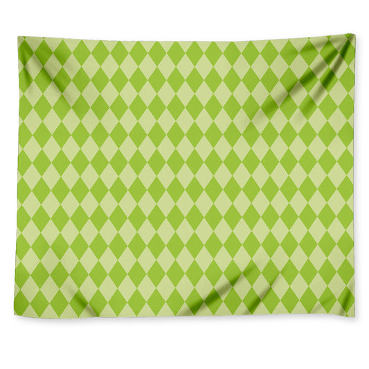 Green Harlequin Pattern Print Tapestry