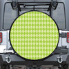 Green Harlequin Pattern Print Tire Cover