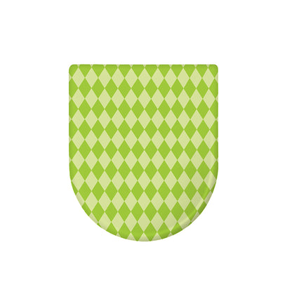 Green Harlequin Pattern Print Toilet Lid Cover