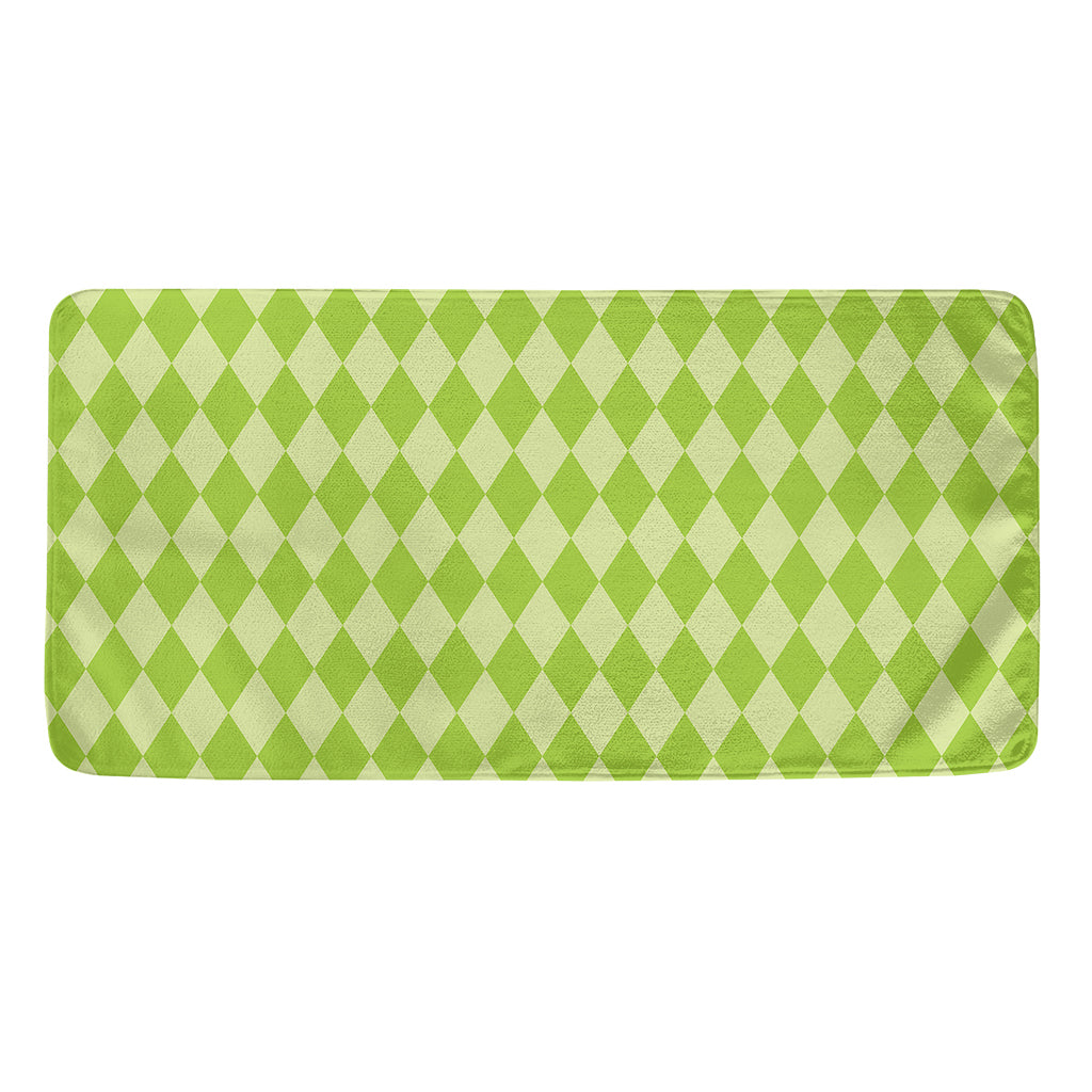 Green Harlequin Pattern Print Towel