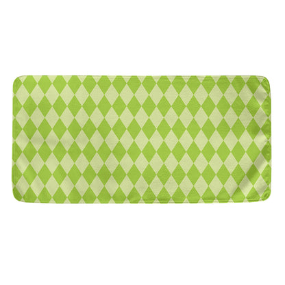 Green Harlequin Pattern Print Towel