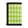 Green Harlequin Pattern Print Trifold Wallet