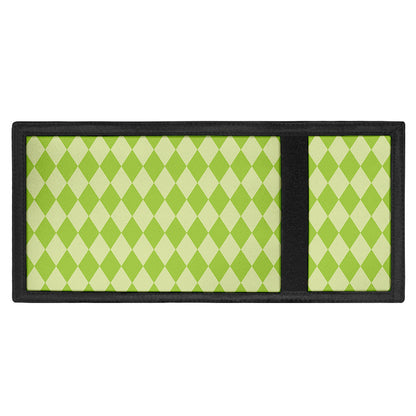 Green Harlequin Pattern Print Trifold Wallet