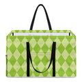 Green Harlequin Pattern Print Utility Tote Bag