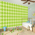 Green Harlequin Pattern Print Wall Sticker