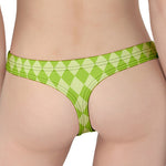 Green Harlequin Pattern Print Women's Thong