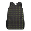 Green Heartbeat Pattern Print 17 Inch Backpack