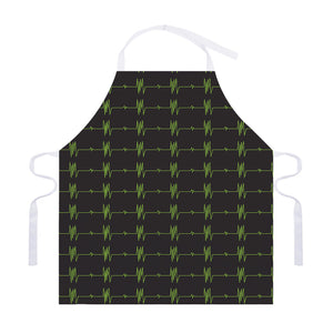 Green Heartbeat Pattern Print Adjustable Apron