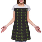 Green Heartbeat Pattern Print Adjustable Apron