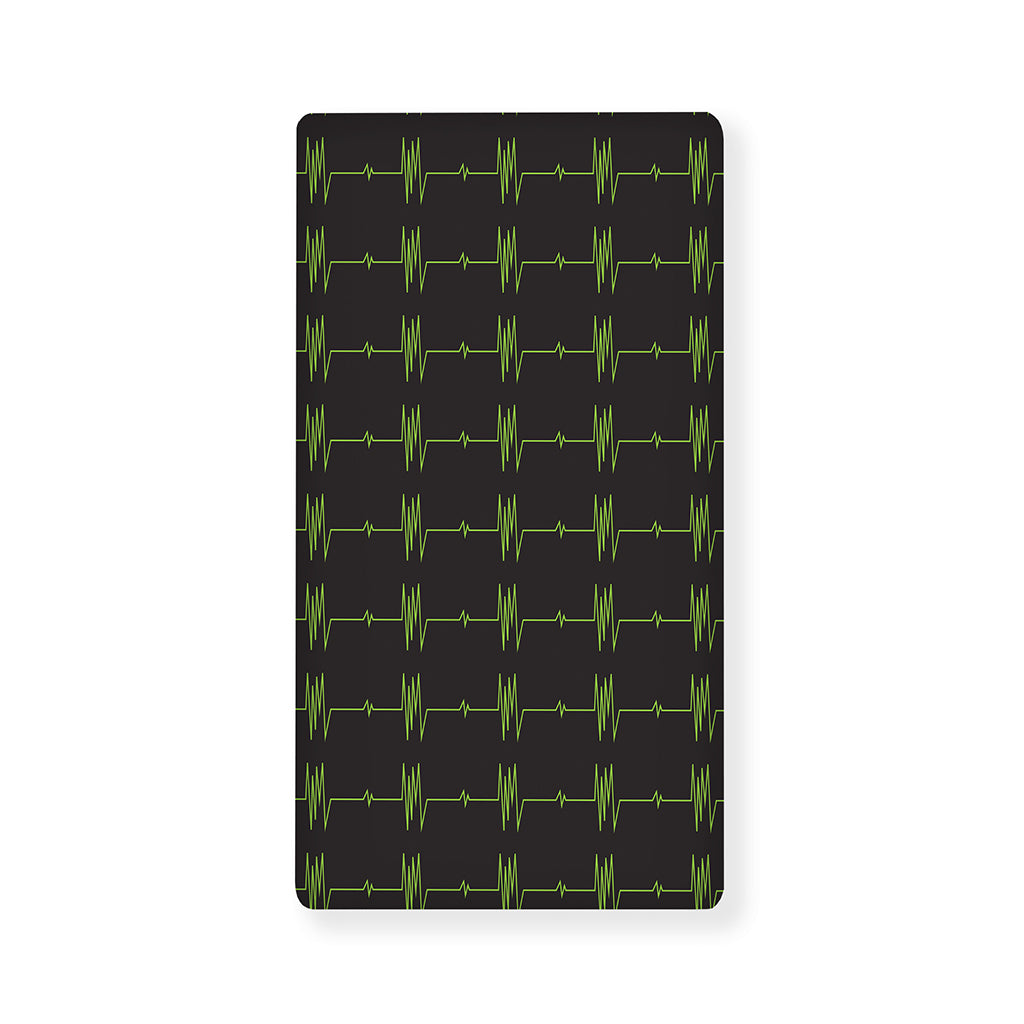 Green Heartbeat Pattern Print Baby Crib Sheet